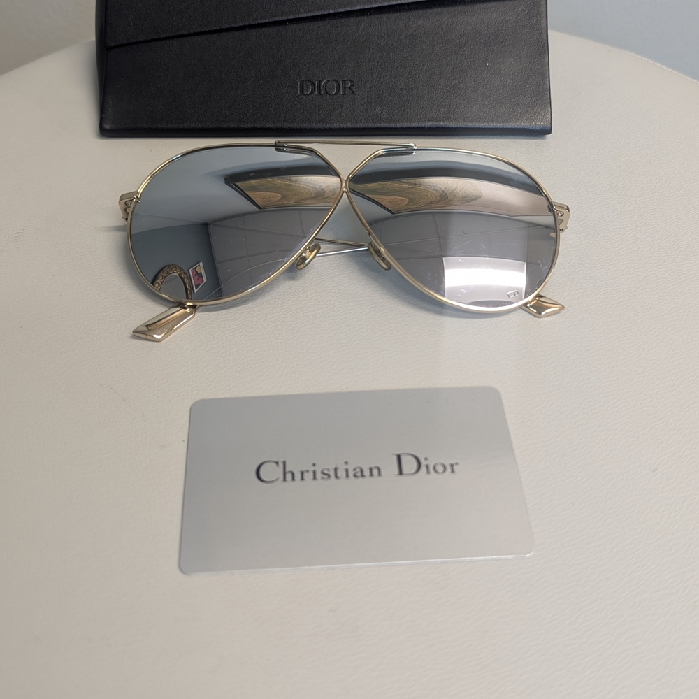 Dior Gold and Silver Aviator Sunglasses